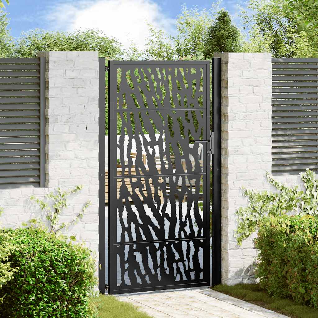 Gartentor 100X100 Cm Verwitterungsstahl Wellendesign
