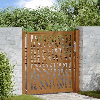Gartentor 100X100 Cm Verwitterungsstahl Wellendesign
