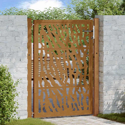 Gartentor 100X100 Cm Verwitterungsstahl Wellendesign