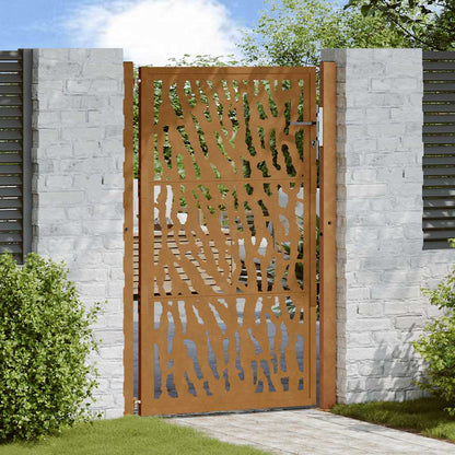 Gartentor 100X100 Cm Verwitterungsstahl Wellendesign