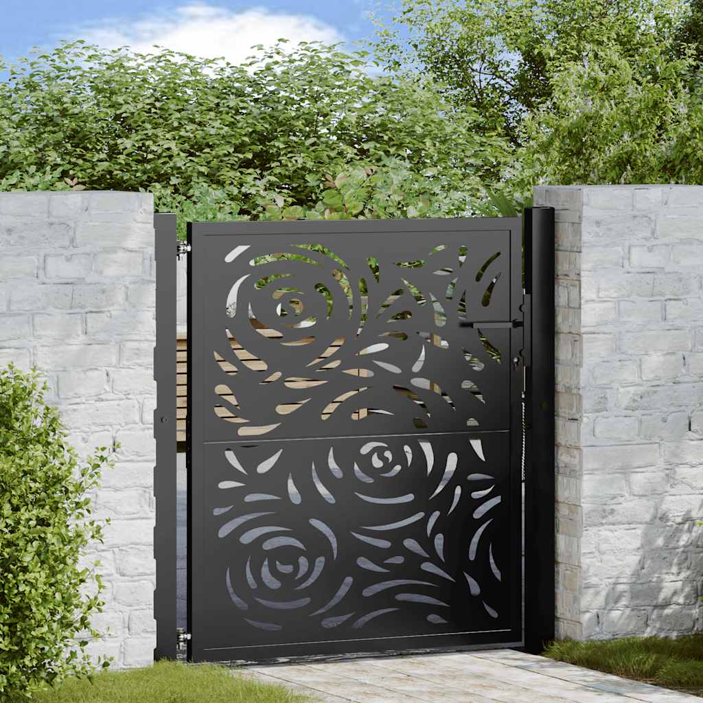 Gartentor 100X100 Cm Verwitterungsstahl Wellendesign