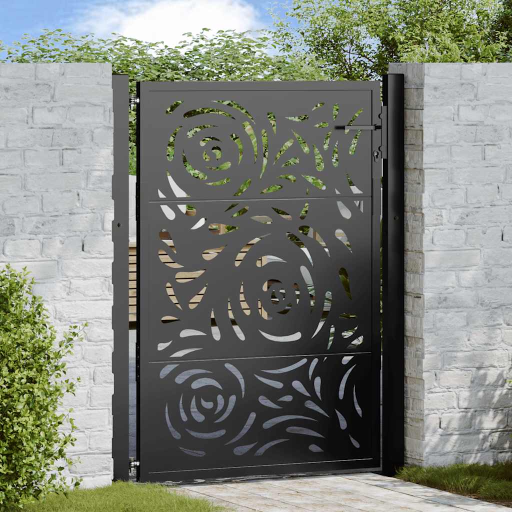 Gartentor 100X100 Cm Verwitterungsstahl Wellendesign