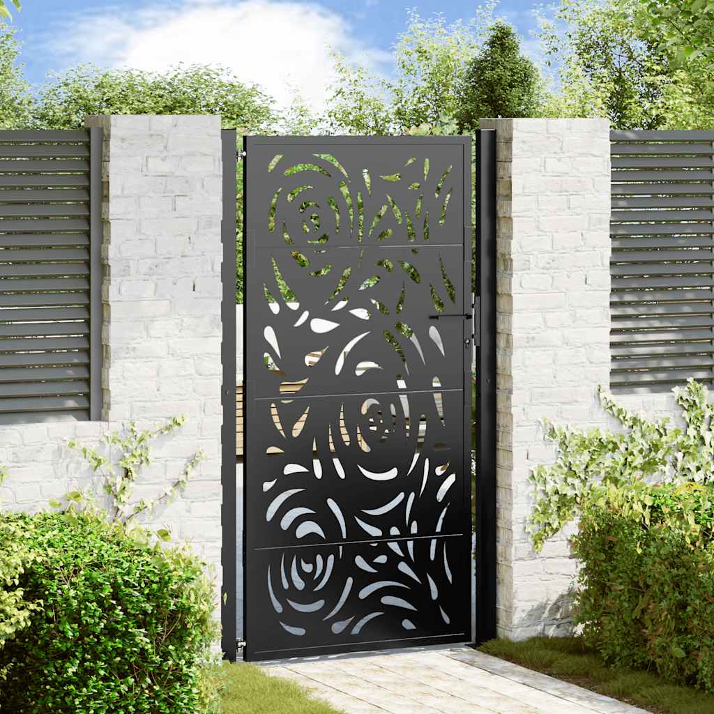 Gartentor 100X100 Cm Verwitterungsstahl Wellendesign