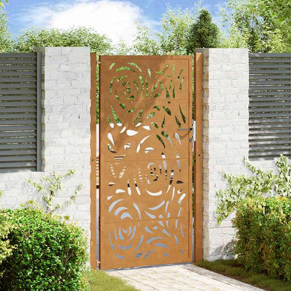 Gartentor 100X100 Cm Verwitterungsstahl Wellendesign
