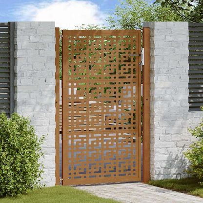 Gartentor 100X100 Cm Verwitterungsstahl Wellendesign