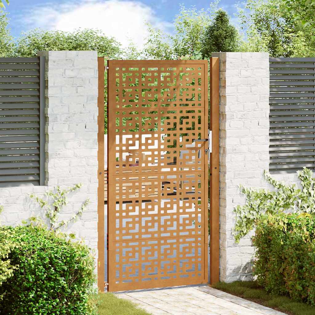 Gartentor 100X100 Cm Verwitterungsstahl Wellendesign