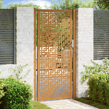 Gartentor 100X100 Cm Verwitterungsstahl Wellendesign