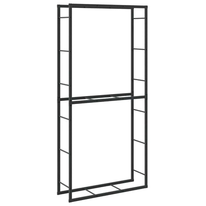 Brennholzregal Schwarz 100X30X209 Cm Stahl