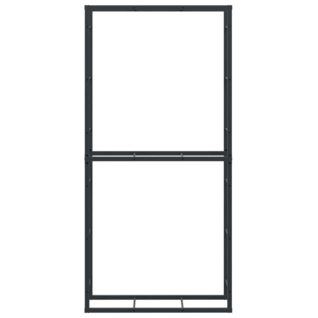 Brennholzregal Schwarz 100X30X209 Cm Stahl