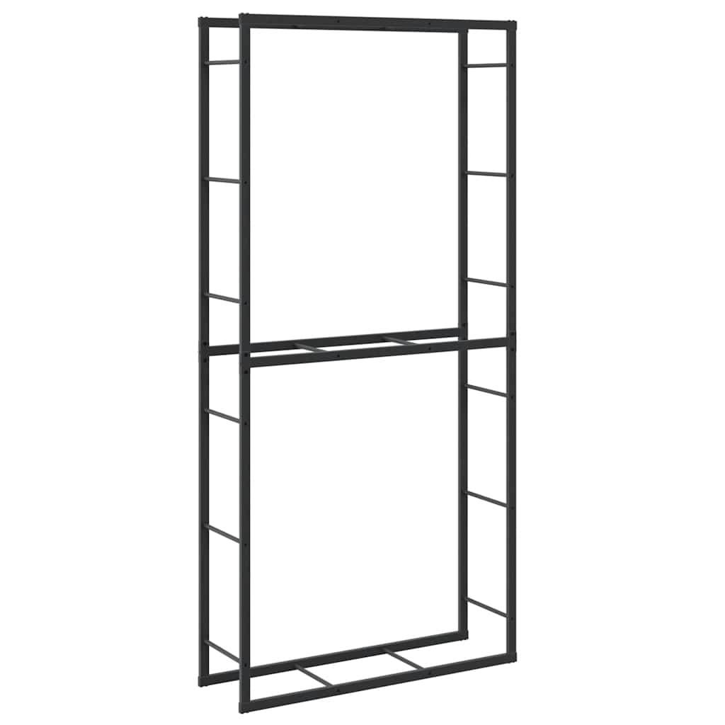 Brennholzregal Schwarz 100X30X209 Cm Stahl