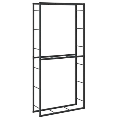 Brennholzregal Schwarz 100X30X209 Cm Stahl