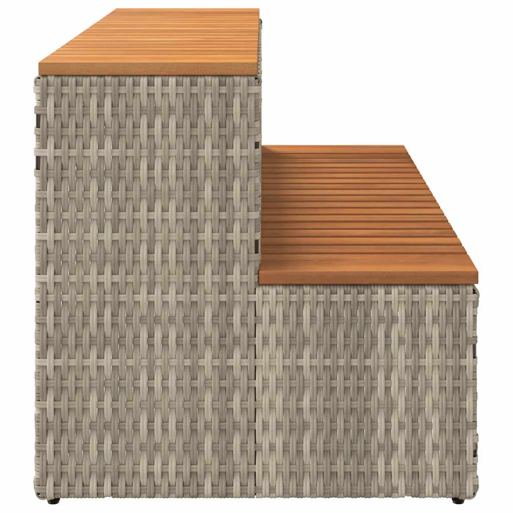 Whirlpool-Stufen Hellgrau 100X50X50,5 Cm Poly-Rattan Und Akazie