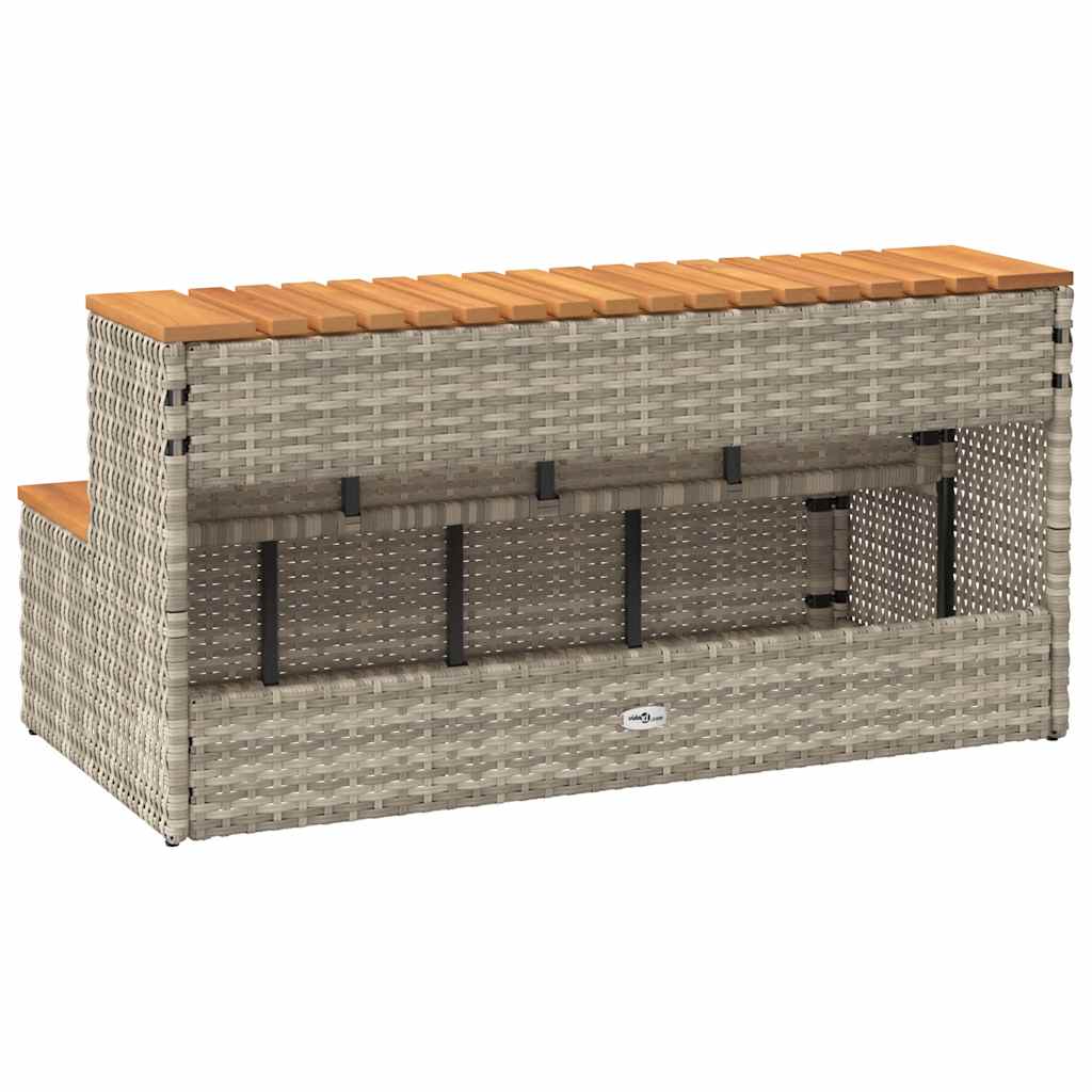 Whirlpool-Stufen Hellgrau 100X50X50,5 Cm Poly-Rattan Und Akazie