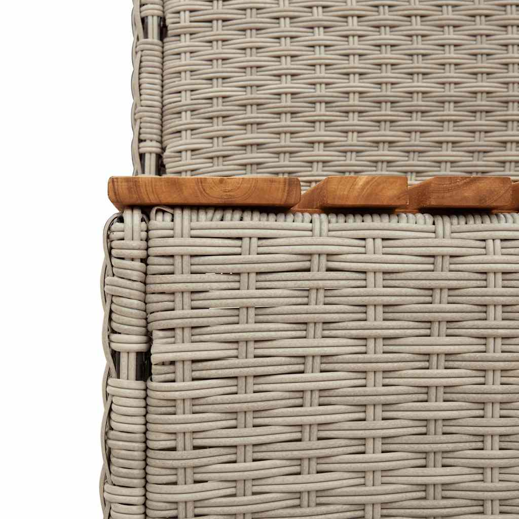 Whirlpool-Stufen Hellgrau 100X50X50,5 Cm Poly-Rattan Und Akazie