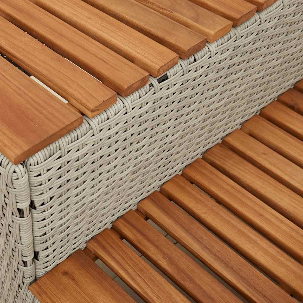 Whirlpool-Stufen Hellgrau 100X50X50,5 Cm Poly-Rattan Und Akazie