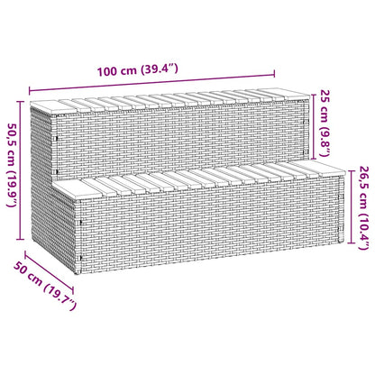 Whirlpool-Stufen Hellgrau 100X50X50,5 Cm Poly-Rattan Und Akazie