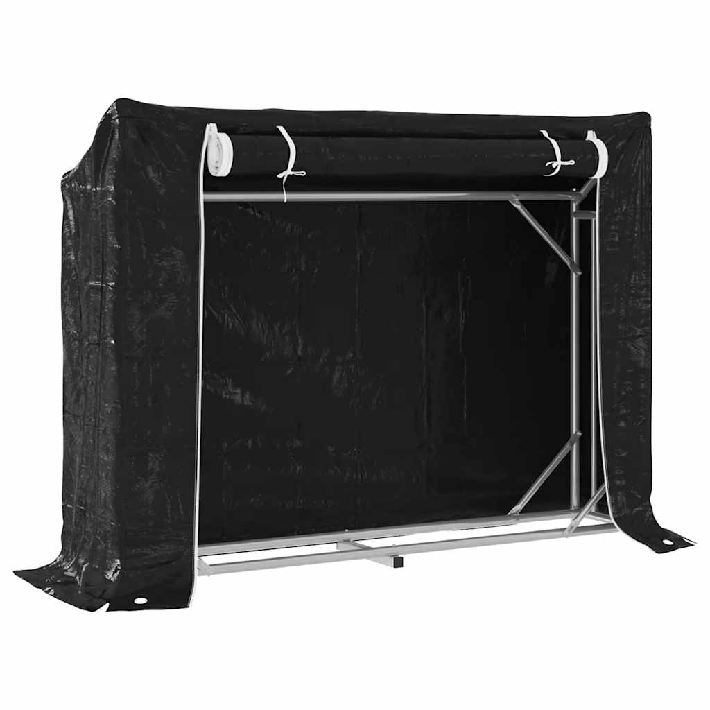 Brennholzregal Mit Regenschutz 151X40,5X110,5 Cm Stahl Verzinkt