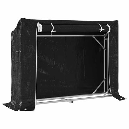 Brennholzregal Mit Regenschutz 151X40,5X110,5 Cm Stahl Verzinkt