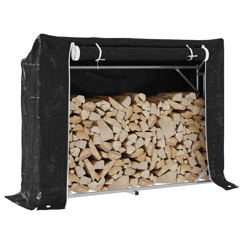 Brennholzregal Mit Regenschutz 151X40,5X110,5 Cm Stahl Verzinkt