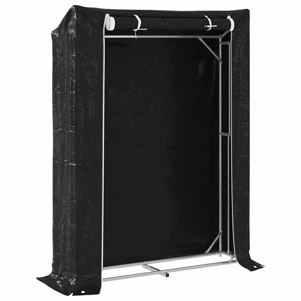 Brennholzregal Mit Regenschutz 150X40X200 Cm Verzinkter Stahl