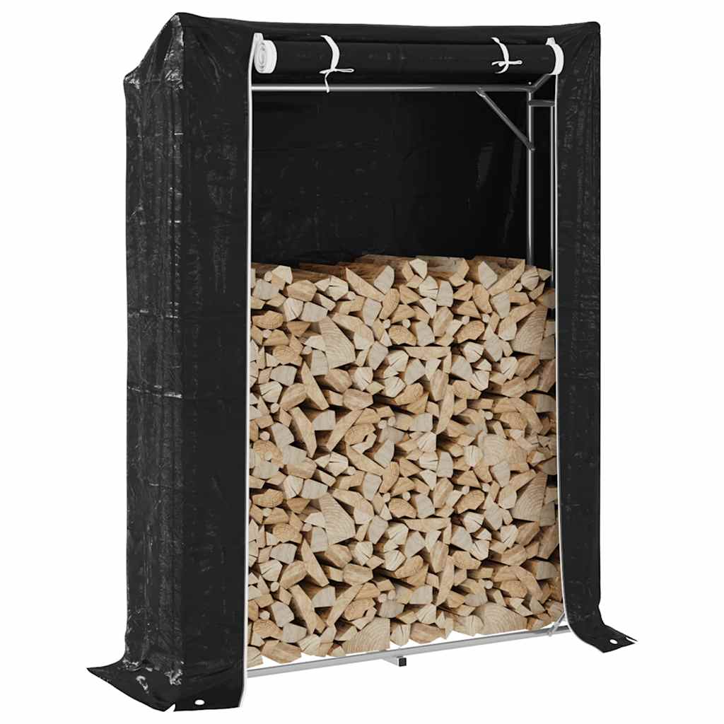 Brennholzregal Mit Regenschutz 150X40X200 Cm Verzinkter Stahl