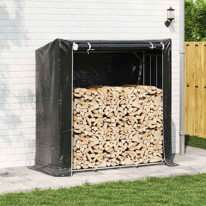 Brennholzregal Mit Regenschutz 200X80X200 Cm Verzinkter Stahl Blau
