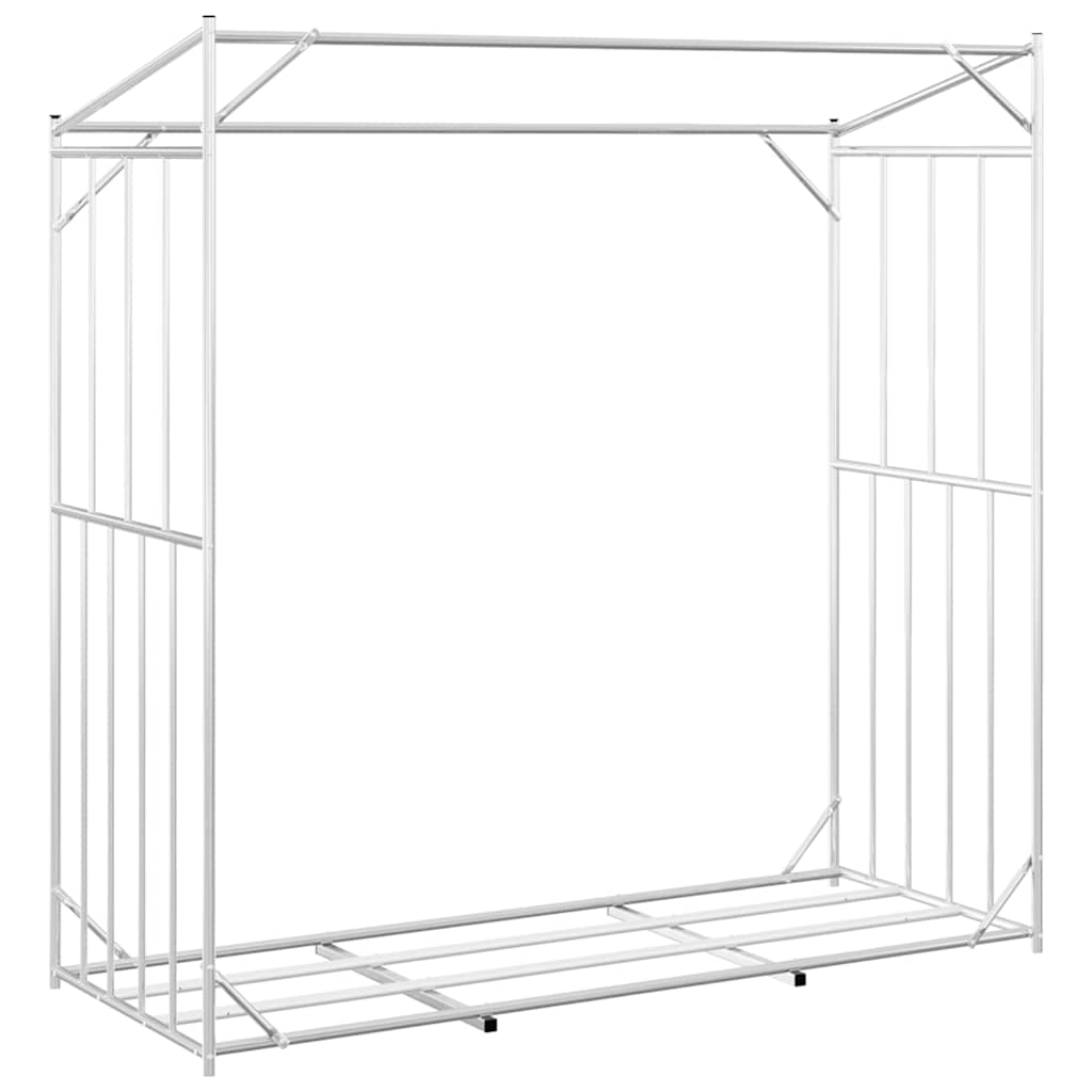 Brennholzregal Mit Regenschutz 200X80X200 Cm Verzinkter Stahl Blau