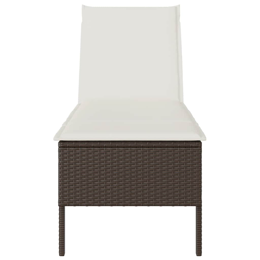 Sonnenliege Mit Auflage 55X200X44 Cm Poly Rattan