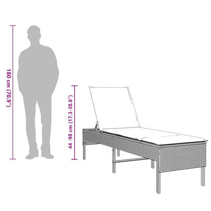 Sonnenliege Mit Auflage 55X200X44 Cm Poly Rattan
