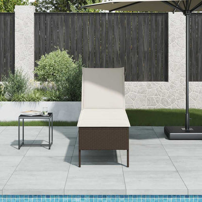 Sonnenliege Mit Auflage 55X200X44 Cm Poly Rattan