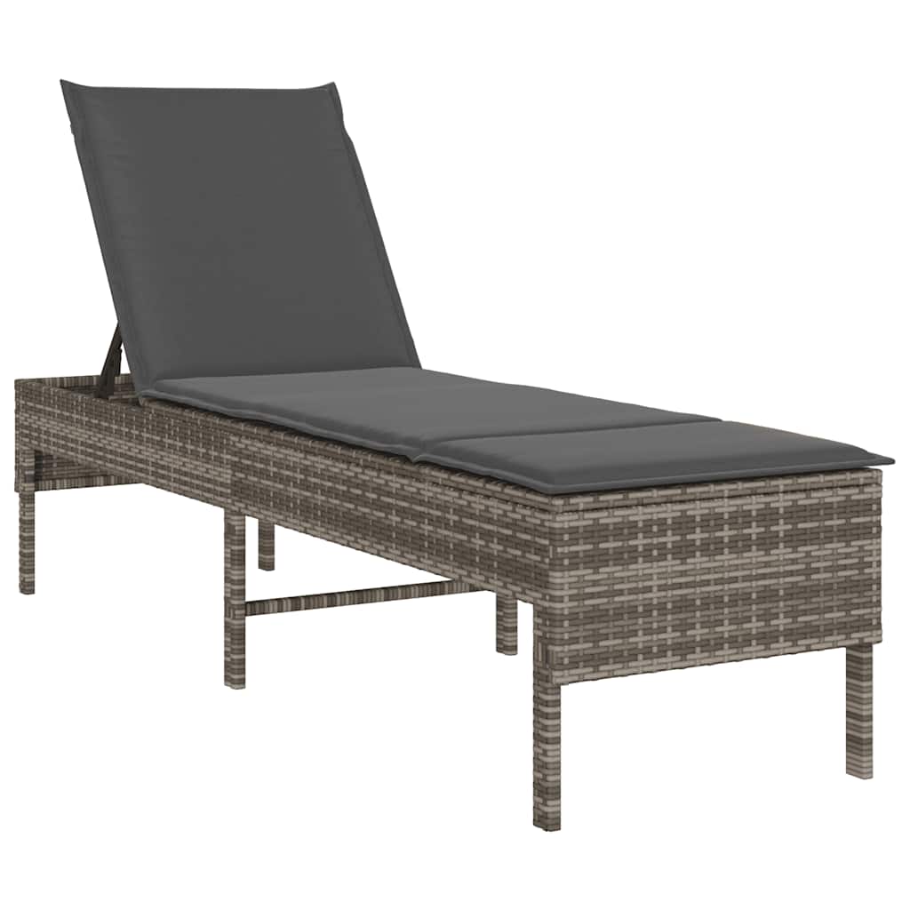 Sonnenliege Mit Auflage 55X200X44 Cm Poly Rattan