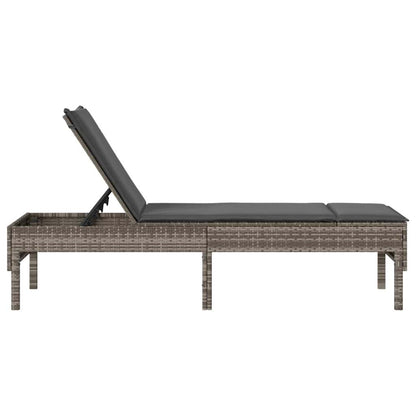 Sonnenliege Mit Auflage 55X200X44 Cm Poly Rattan
