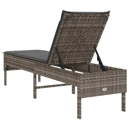 Sonnenliege Mit Auflage 55X200X44 Cm Poly Rattan