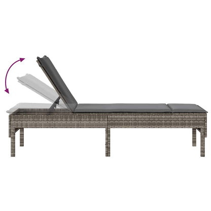 Sonnenliege Mit Auflage 55X200X44 Cm Poly Rattan
