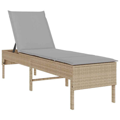 Sonnenliege Mit Auflage 55X200X44 Cm Poly Rattan