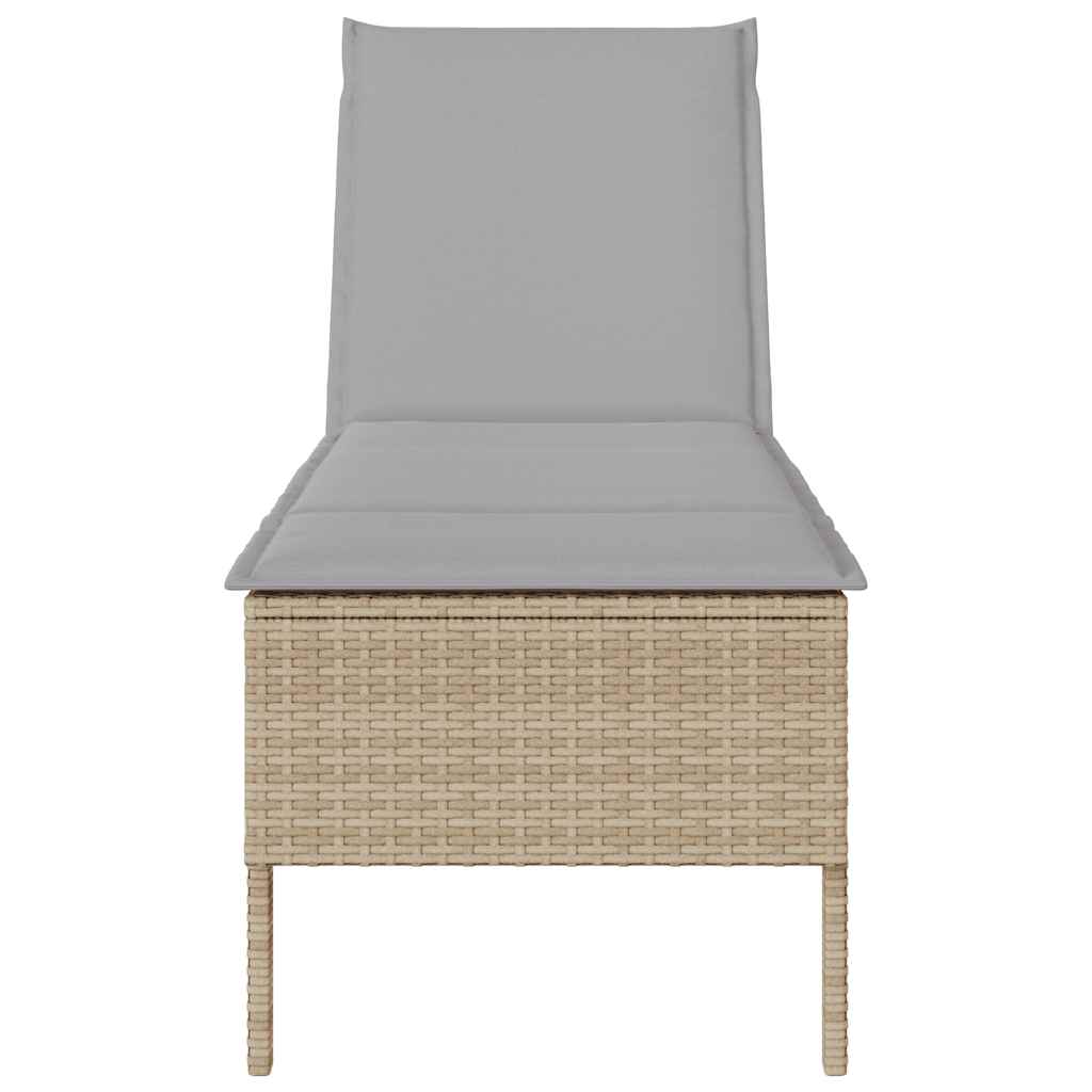 Sonnenliege Mit Auflage 55X200X44 Cm Poly Rattan