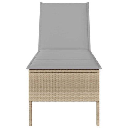 Sonnenliege Mit Auflage 55X200X44 Cm Poly Rattan