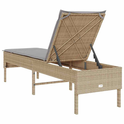 Sonnenliege Mit Auflage 55X200X44 Cm Poly Rattan