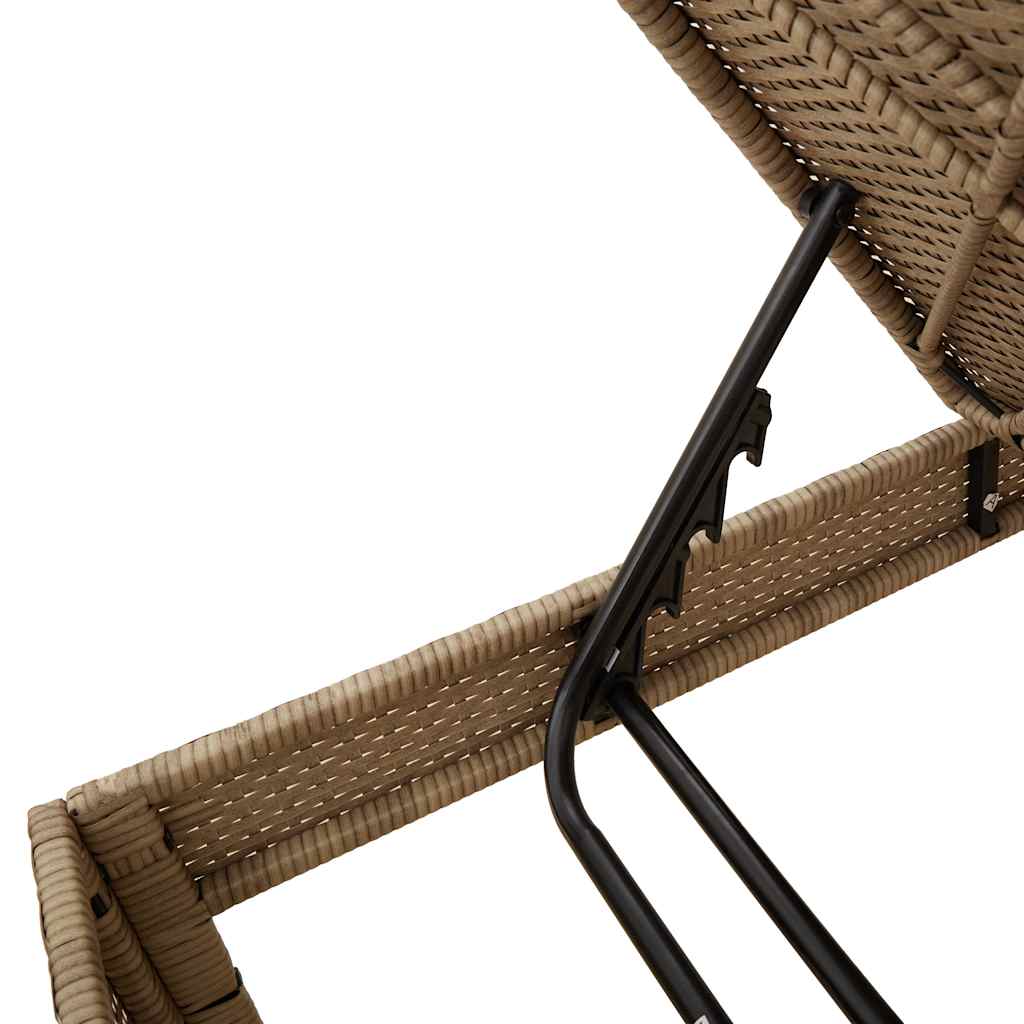 Sonnenliege Mit Auflage 55X200X44 Cm Poly Rattan