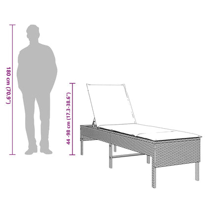 Sonnenliege Mit Auflage 55X200X44 Cm Poly Rattan