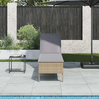 Sonnenliege Mit Auflage 55X200X44 Cm Poly Rattan