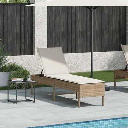 Sonnenliege Mit Auflage 55X200X44 Cm Poly Rattan