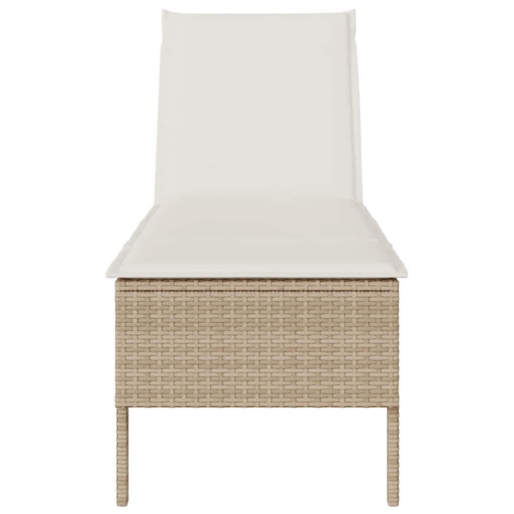 Sonnenliege Mit Auflage 55X200X44 Cm Poly Rattan