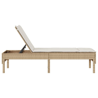 Sonnenliege Mit Auflage 55X200X44 Cm Poly Rattan