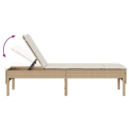 Sonnenliege Mit Auflage 55X200X44 Cm Poly Rattan