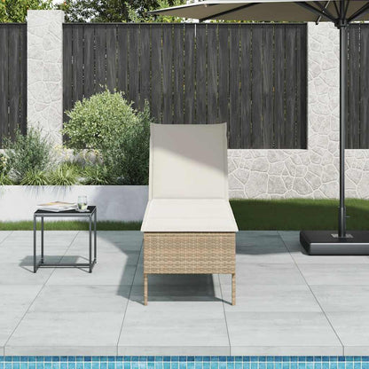 Sonnenliege Mit Auflage 55X200X44 Cm Poly Rattan