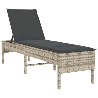 Sonnenliege Mit Auflage 55X200X44 Cm Poly Rattan