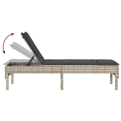 Sonnenliege Mit Auflage 55X200X44 Cm Poly Rattan
