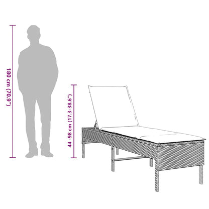 Sonnenliege Mit Auflage 55X200X44 Cm Poly Rattan