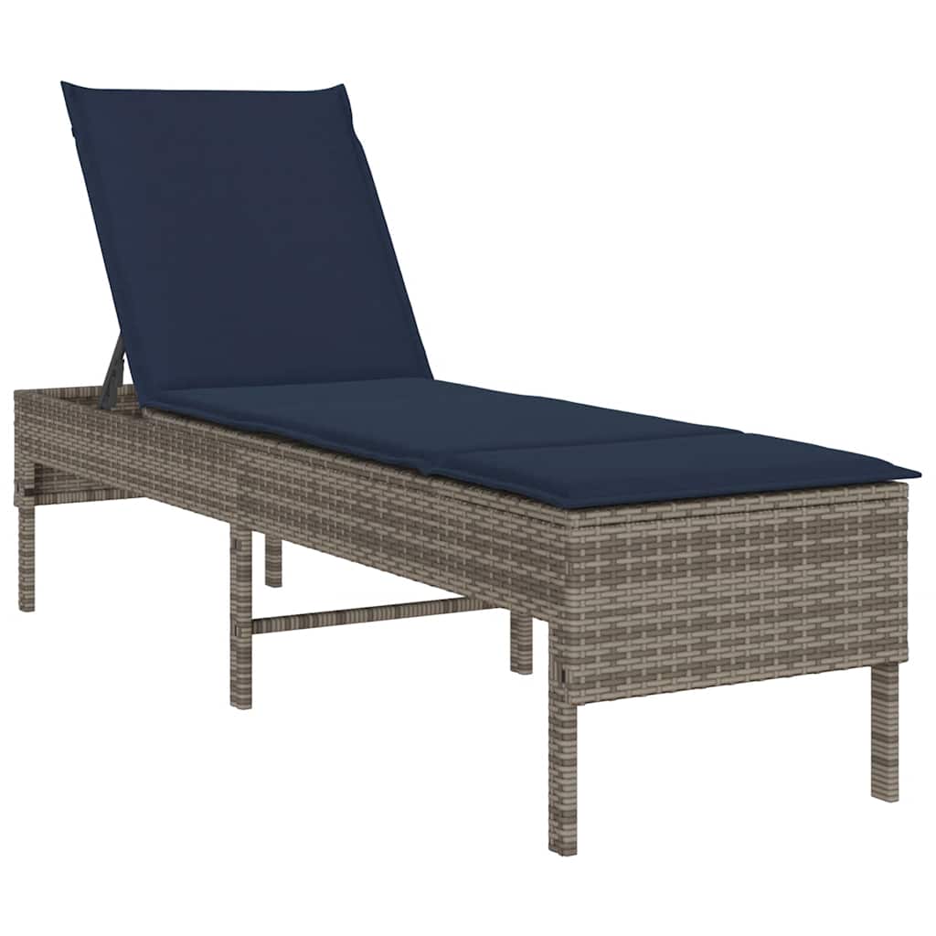 Sonnenliege Mit Auflage 55X200X44 Cm Poly Rattan